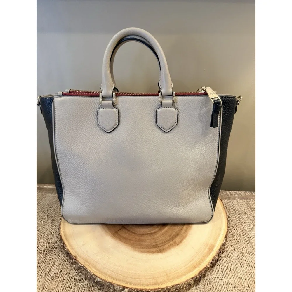 Tory Burch Robinson Pebbled Tri-color Square‎ Tote Crossbody 4 Compartment 598$
